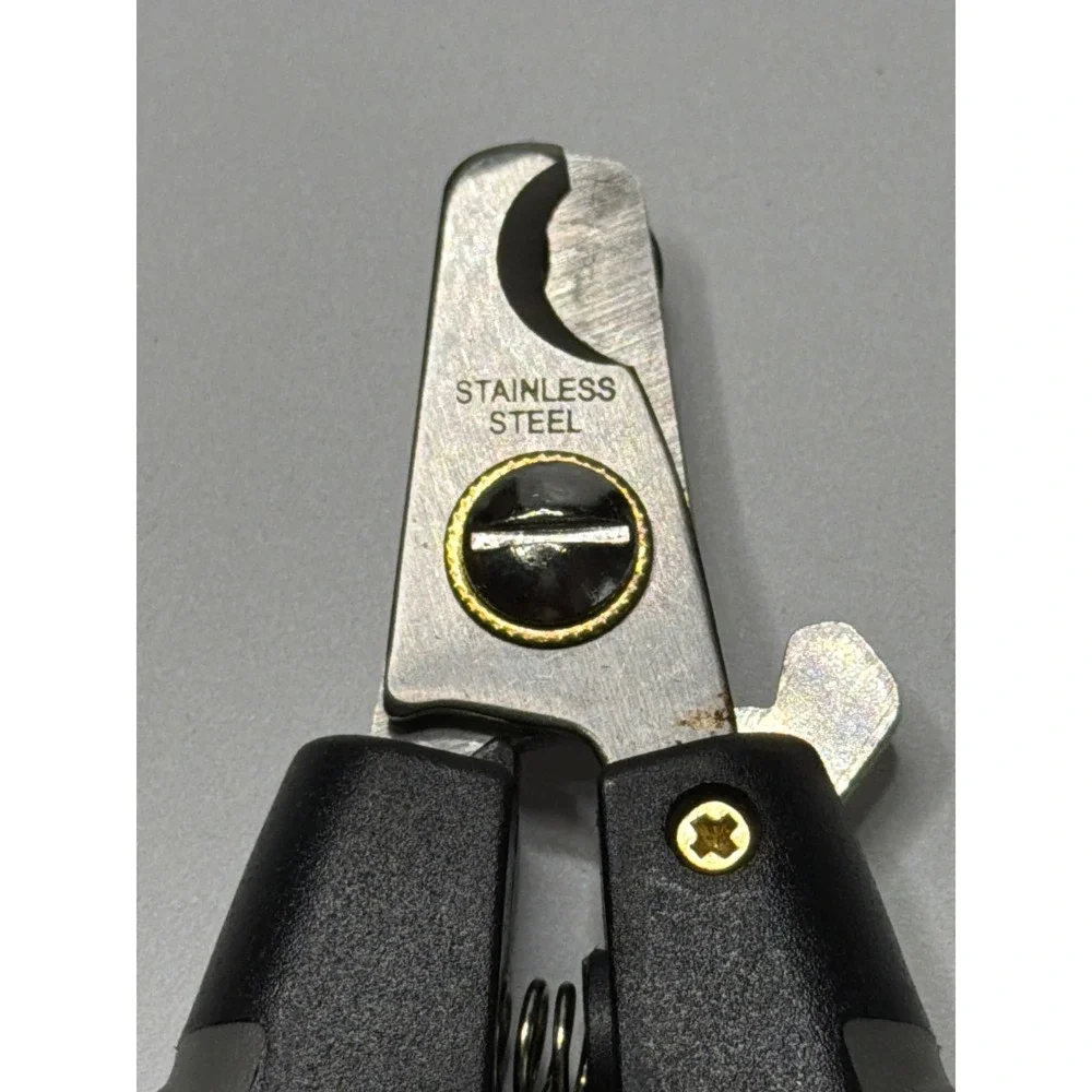 Stainless Steel Pet Nail Clippers Black Gray Ergonomic Dog Cat Grooming‎ Trimmer